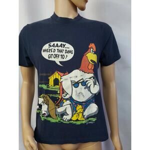 Signal Artwear Vintage looney tunes foghorn leghorn Rare shirt Navy Sz S/M  #C